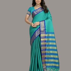 Woven Kanjivaram Pure Silk Saree  (Light Green)
